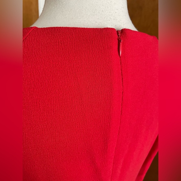 AGB Dress Midi Red 12 Large 3/4 Length Sleeves - Picture 6 of 11